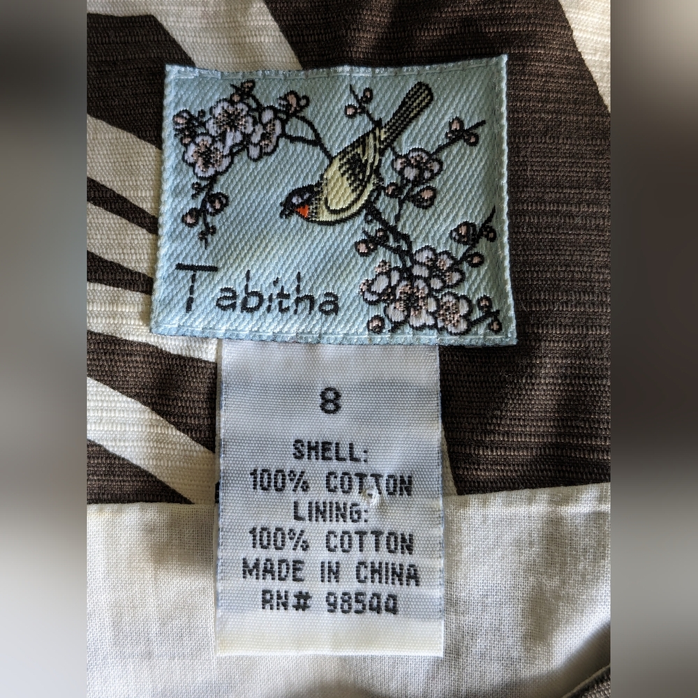 Bold Pattern Brown and white dress Sz 8 - Picture 12 of 12